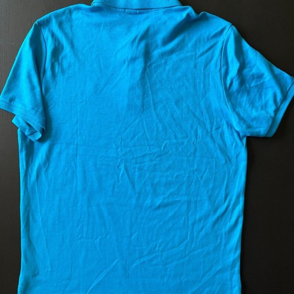 NWT US Polo Assn. Polo Shirt Mens Medium Blue Short Sleeve Collared Logo Slit - Picture 7 of 7